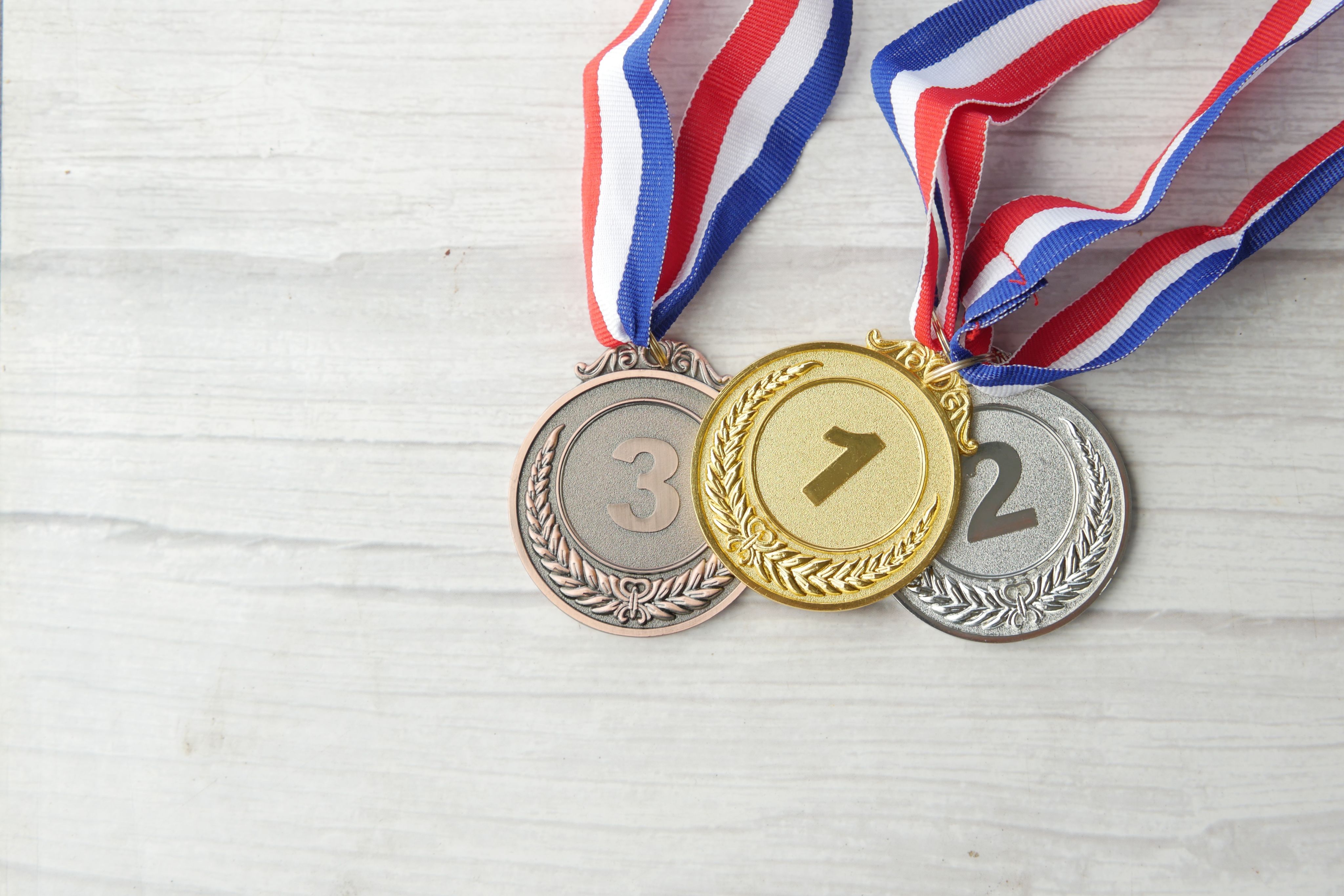 1St, 2nd and 3rd Place Medals
